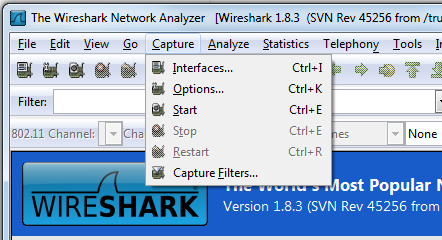 Wireshark Capture Menu