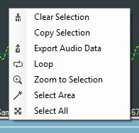 Waveform Viewer Right-click menu