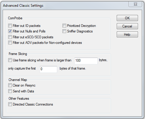 Advanced Classic Settings dialog