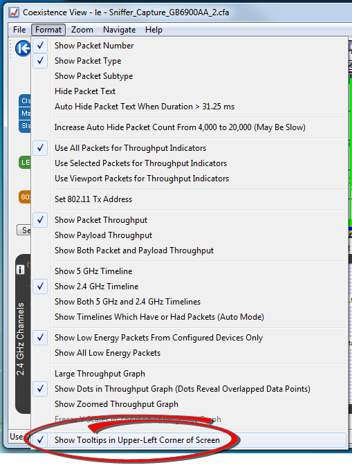 Coexistence View Format Menu