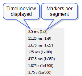 Bluetooth low energy timeline zoom single segment