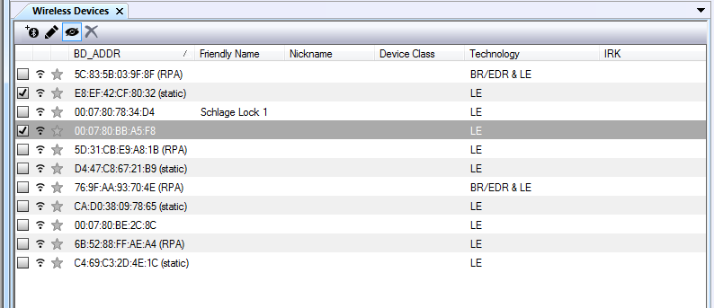 Sodera LE Wireless Devices Pane