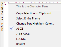 Character Pane Format 