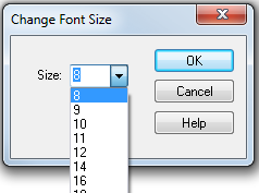 Event Display Options Change Font Size