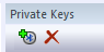 Private Keys Management toolbar