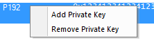 Private Keys pane right-click pop-up