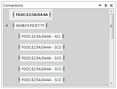 Bluetooth Protocol Expert System Connections pane