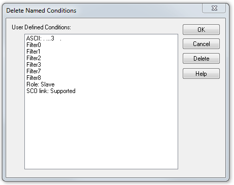 Delete Named Condition dialog