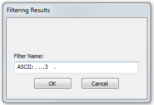 Filter Results dialog