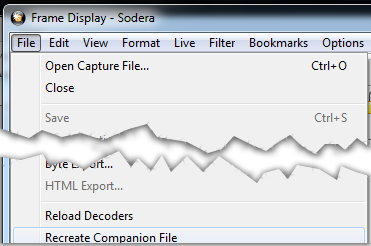Frame Display File Menu